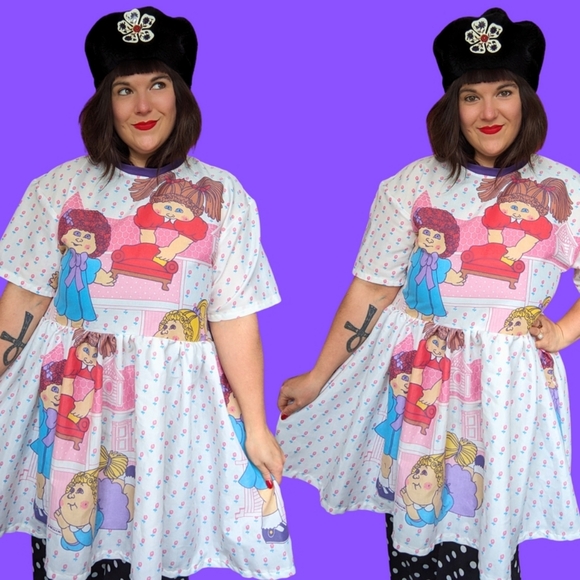 Dresses & Skirts - Handmade, Upcycled Vintage 1980's Cabbage Patch Kids T-Shirt Dress Fits S-M-L-XL